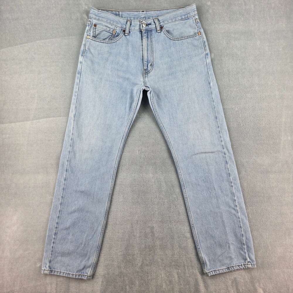Levis 505 Mens Straight Leg Jeans Light Wash Blue Denim 32x32 005054834